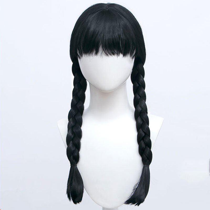 Wednesday 2022 Addams Family Wednesday Black Cosplay Wig