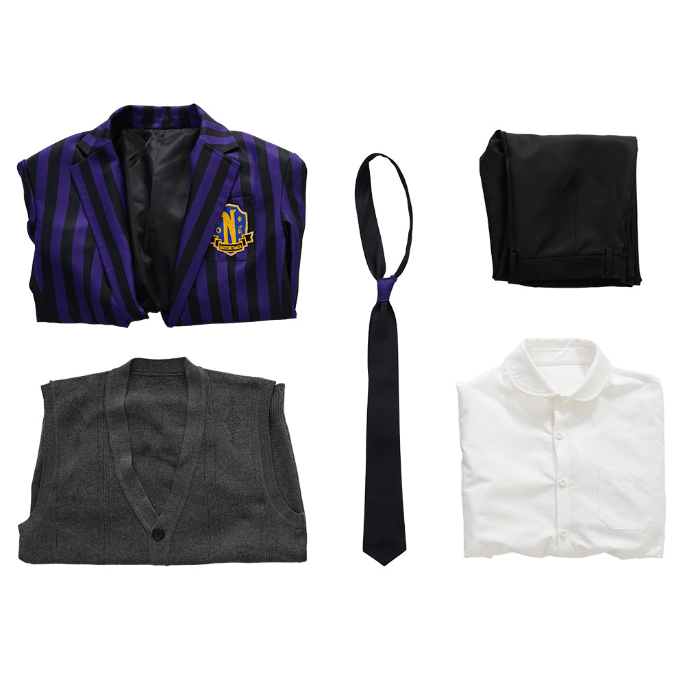 Wednesday 2022 Netflix Nevermore Academy Uniform Male Cosplay Costume