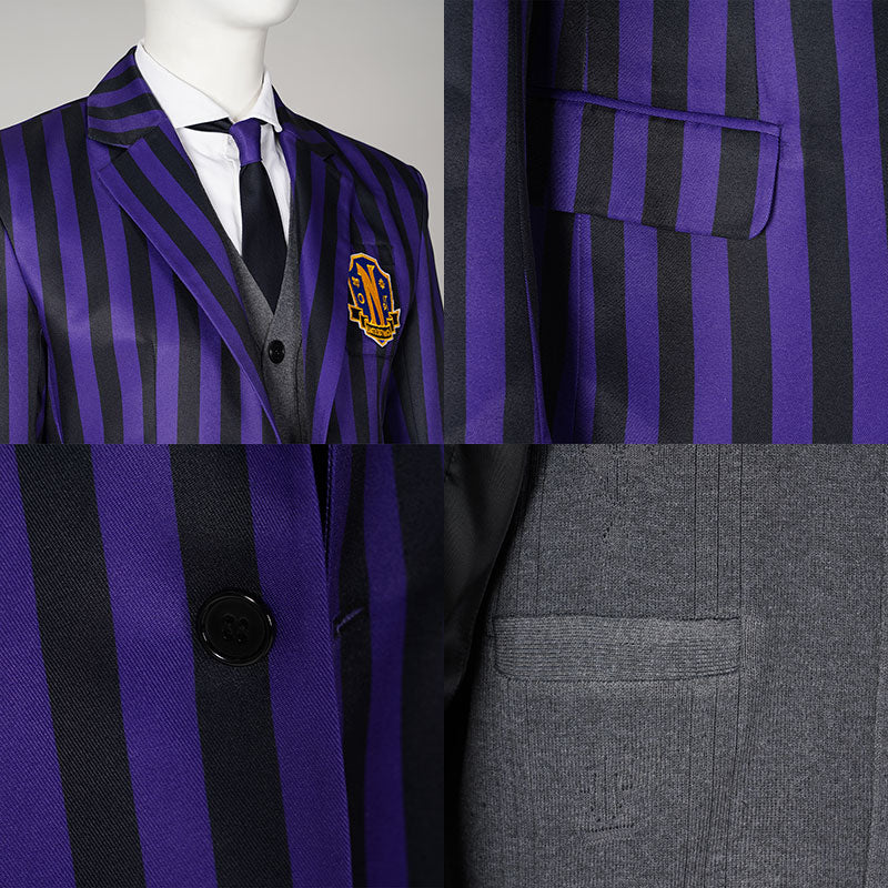 Wednesday 2022 Netflix Nevermore Academy Uniform Male Cosplay Costume