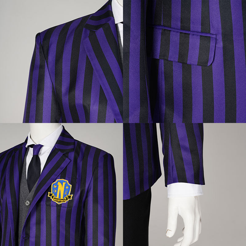 Wednesday 2022 Netflix Nevermore Academy Uniform Male Cosplay Costume