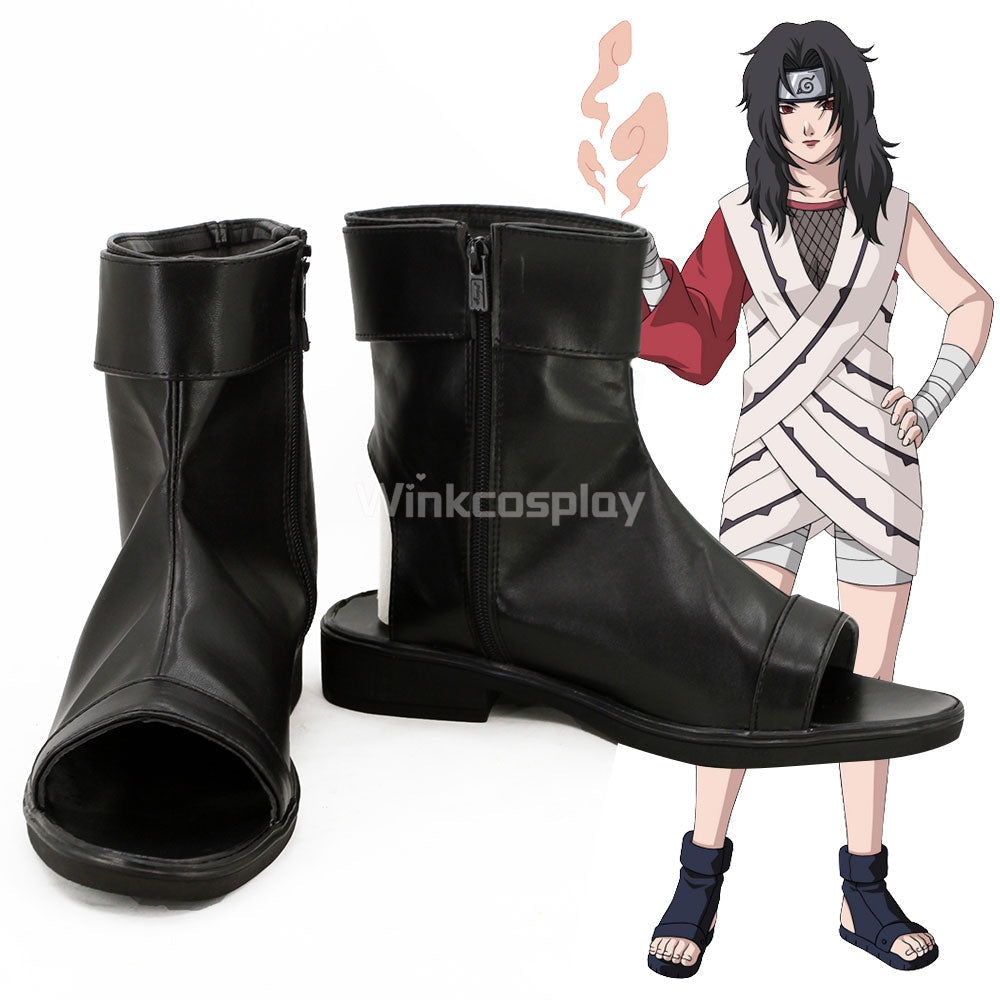 Yuuhi Kurenai from Naruto Halloween Black Cosplay Shoes
